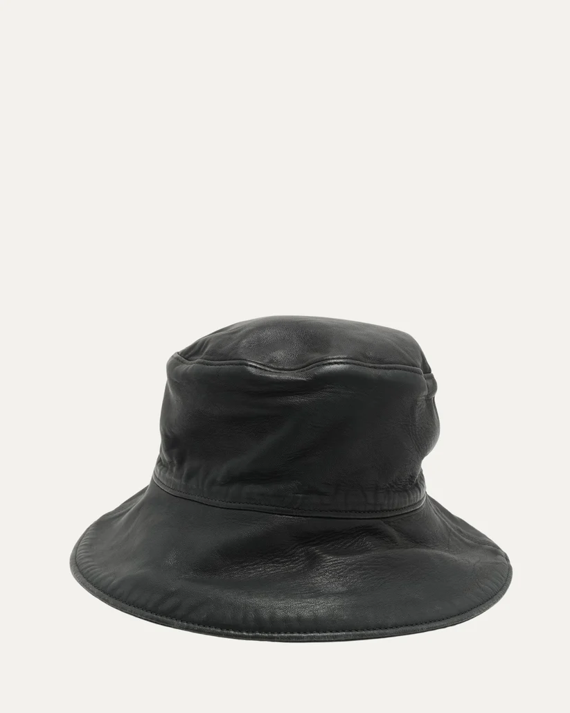 Chrome Heart Leather Bucket Hat Chrome Heart Leather Bucket Hat
