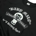 2009 Baby Milo Chrome Hearts Bape Shirt Black