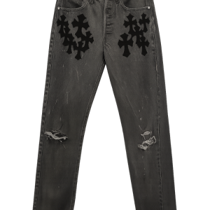 Chrome Heart Cross Patch Grey Jeans