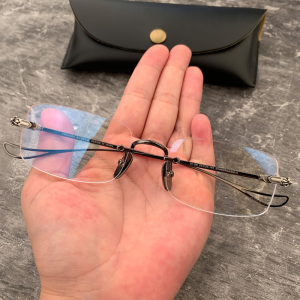 Authentic Chrome Hearts Slim Black Rimless Glasses