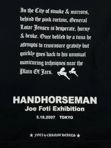 2007 Chrome Hearts Joe Foti Hand Horseman Skull Tee Black