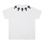 5 Black Leather Patch Chrome Hearts T Shirt White​