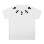 5 Black Leather Patch Chrome Hearts T Shirt White​
