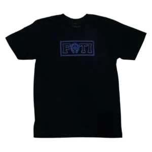 C H Foti Scroll Blue T Shirt Black