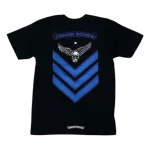 C H Foti Scroll Blue T Shirt Black