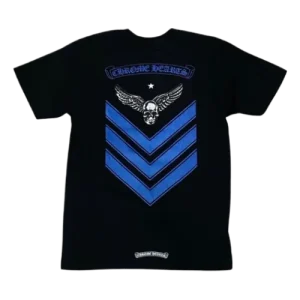 C H Foti Scroll Blue T Shirt Black