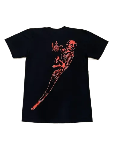 Chrome Hearts Foti Horseshoe Skeleton Black Logo Tee Chrome Hearts Foti Horseshoe Skeleton Black Logo Tee