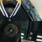 Chrome Hearts Horse Shoe Embroidery Patch Black Varsity Jacket