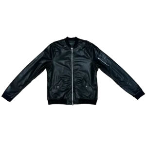 Chrome Hearts Leather Bomber Black Jacket
