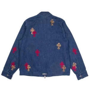 Chrome Hearts Mixed Cross Patch Street Meat Blue Work Jacket