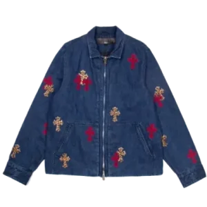 Chrome Hearts Mixed Cross Patch Street Meat Blue Work Jacket