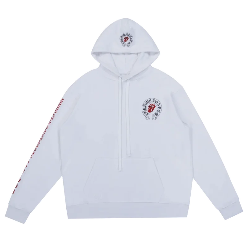 Chrome Hearts Rolling Stones White Hoodie Chrome Hearts Rolling Stones White Hoodie