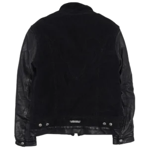Chrome Hearts Trucker Jacket Corduroy and Leather Black Shearling Lined