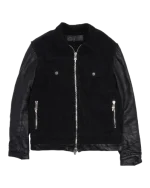Chrome Hearts Trucker Jacket Corduroy and Leather Black Shearling Lined