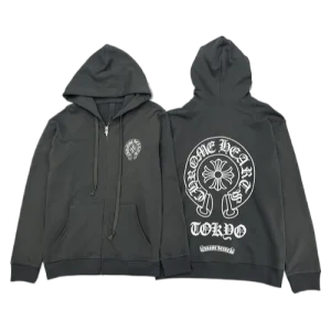 Chrome Hearts Zip Up Tokyo Grey Hoodie