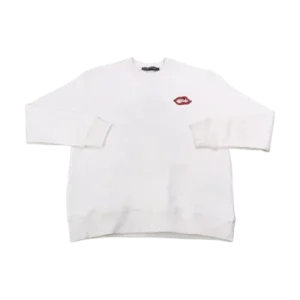 Classic Chrome Hearts White Embroidered Lip and Logo Sweatshirt