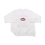 Classic Chrome Hearts White Embroidered Lip and Logo Sweatshirt