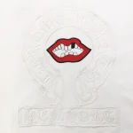Classic Chrome Hearts White Embroidered Lip and Logo Sweatshirt