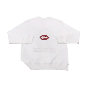 Classic Chrome Hearts White Embroidered Lip and Logo Sweatshirt