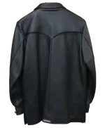 Claw Button Hunting Chrome Hearts Leather Black Jacket