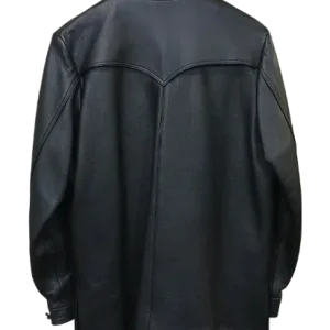 Claw Button Hunting Chrome Hearts Leather Black Jacket