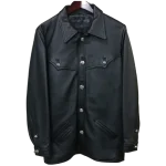 Claw Button Hunting Chrome Hearts Leather Black Jacket