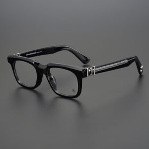 Chrome Hearts Black Acetate Rectangular Eyeglasses